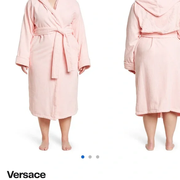 Authentic Versace Pink Hooded Robe